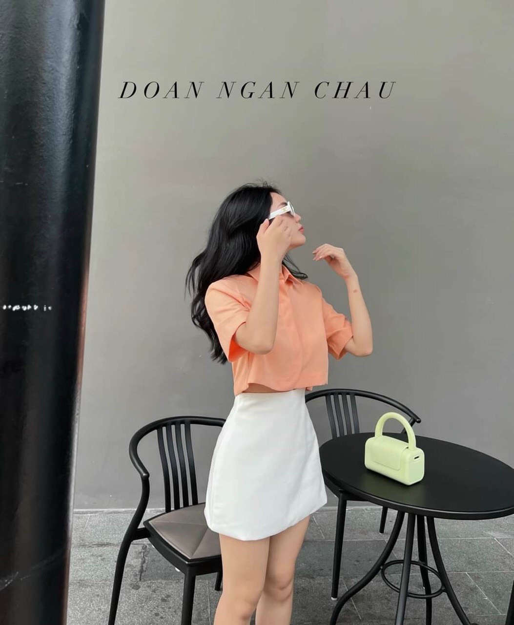 Set Bộ áo sơ mi kèm chân váy dễ thương