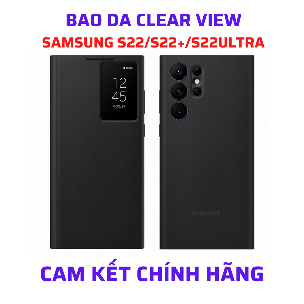[CHÍNH HÃNG] Bao Da Clear View Samsung S22 / S22 Plus / S22 Ultra