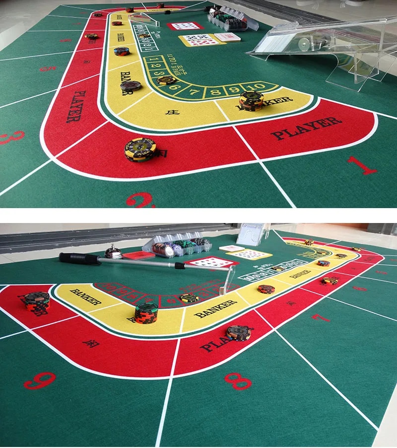 【Latest Style】 Baccarat Mat 180x90cm Game Table Cloth Casino Mat Desk Beautifully Printed Not Off Color Fabric With Sturdy