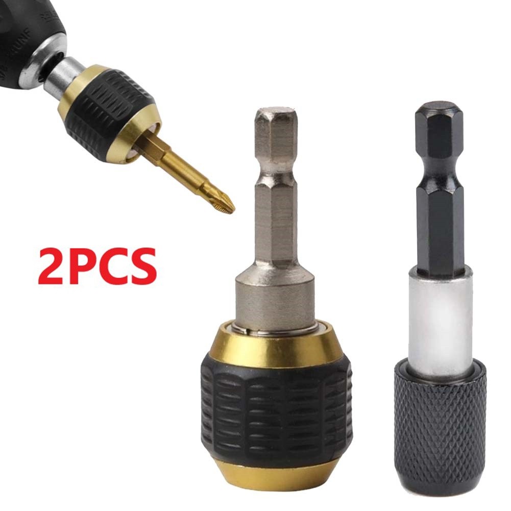 2pcs Keyless Drill Bit Chuck 1/4 'Hex Shank Screwdriver Impact Driver Adaptor Conversion Adapter