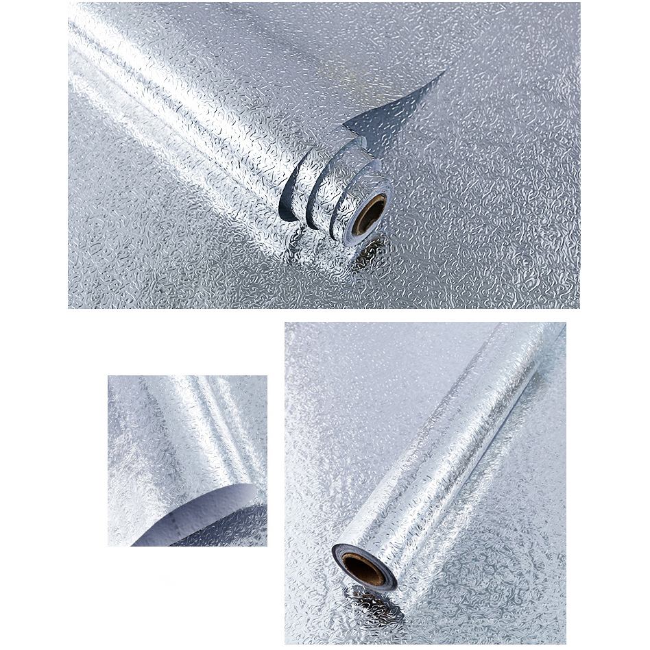 Cuộn Giấy Bạc Dán Bếp, Dán Kệ Tủ Chống Thấm Chịu Nhiệt (dài 2m X cao 0.6m) - Shoptientran
