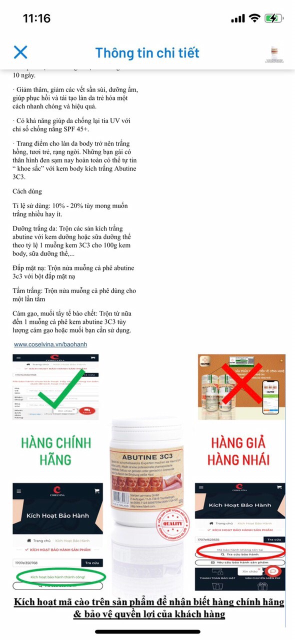 Kem Kích Trắng Abutine 3C3