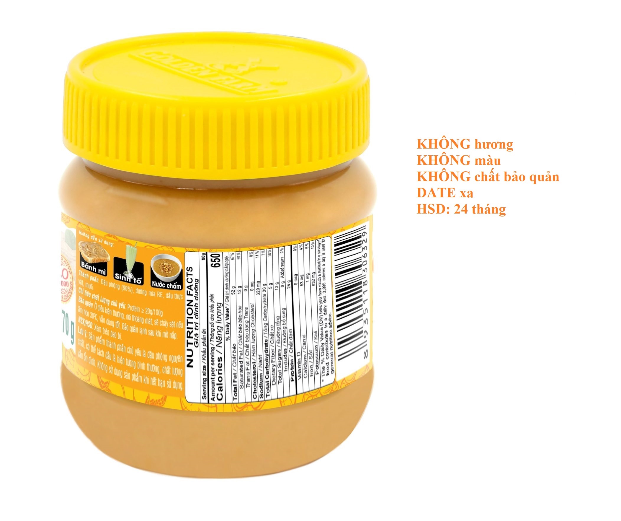 BƠ ĐẬU PHỘNG HẠT GOLDEN FARM 170G
