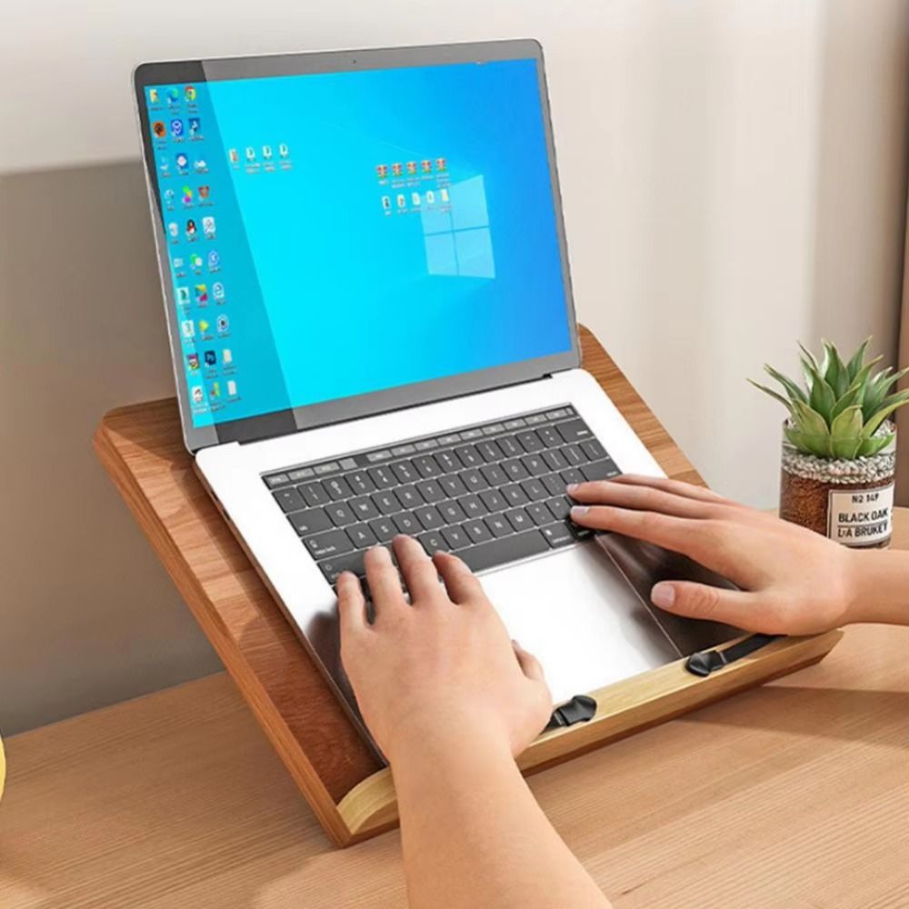 Portable Adjustable Angle Book Holder Tray Foldable Multi-Position Support Wooden Reading Stand 8 Modes with Clip Cookbook Bracket Reading. 