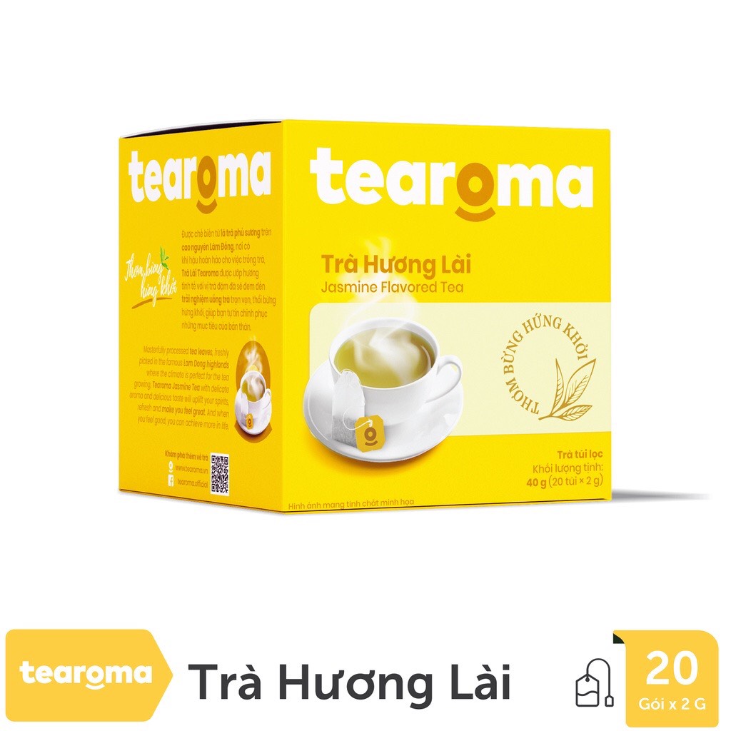 Trà Túi lọc Hương Lài Tearoma - Hộp 20 gói