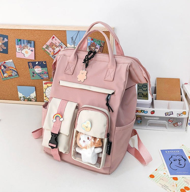 Balo ulzzang đi học nam nữ chống thấm dáng vuông siêu tiện dụng phong cách Nhật Bản LILA VUP24