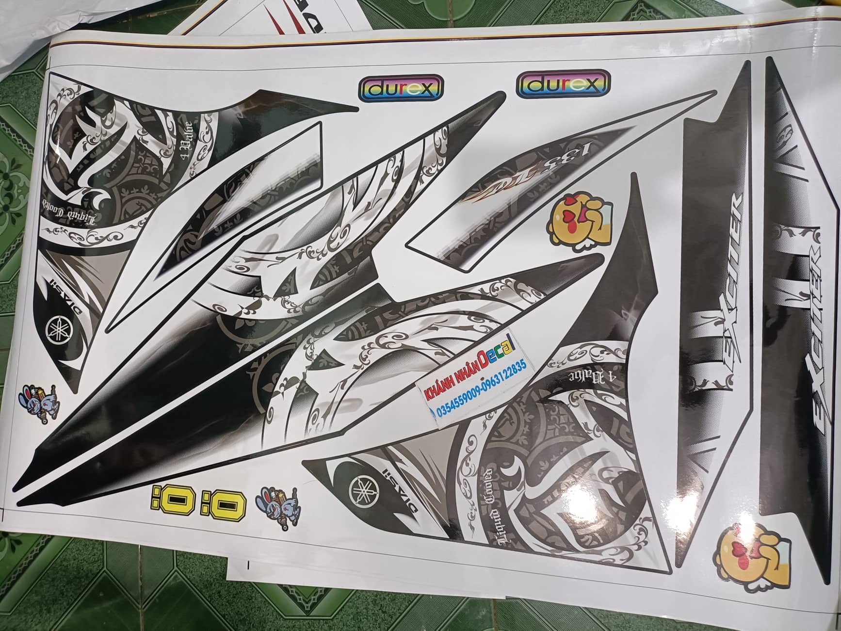 Tem rời ex 135 lc đen bạc
