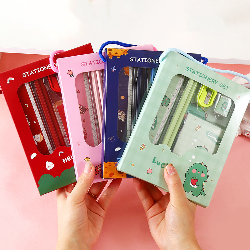 6Pcs%20Creative%20Children%20Stationery%20Set%20Cartoon%20Pencil%20Sharpener%20Eraser%20Note%20Book%20Ruler%20Pencil%20Kawaii%20School%20Supplies%20Gifts%20-%20Image%203