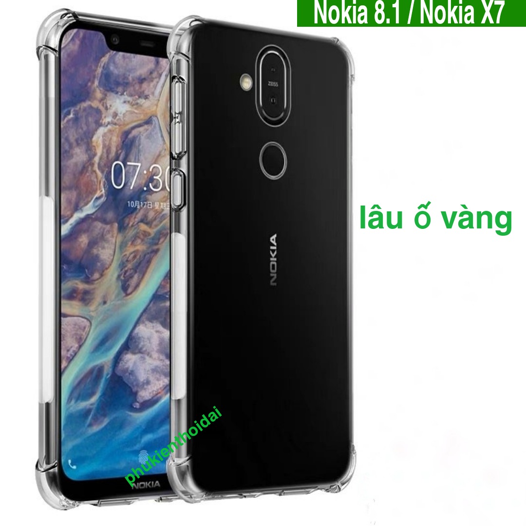 Ốp lưng dẻo trong Nokia 8.1 / Nokia X7 silicon 4 góc chống sốc lâu ố vàng siêu bền
