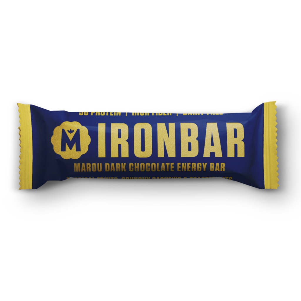Thanh năng lượng socola đen, iron bar, marou dark chocolate energy bar 65% - marou