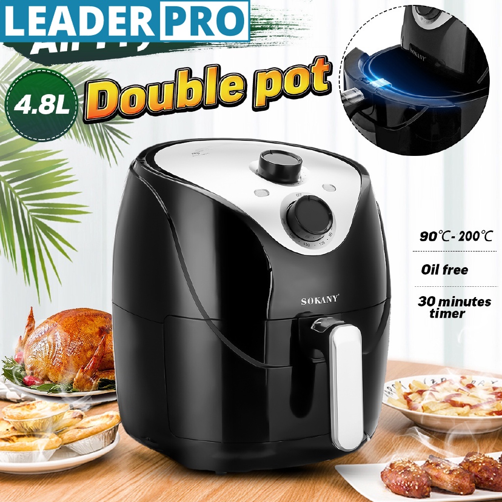4.8L Air Fryer , Oilless Cooker, Nonstick Basket, Easy To Clean