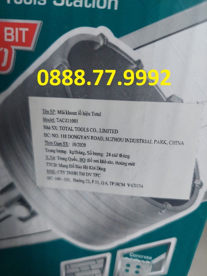 Mũi khoan lỗ (100) Total TAC431001