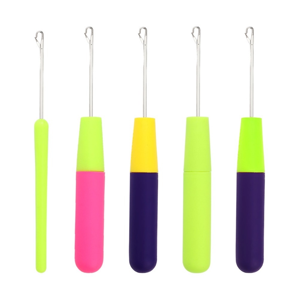 PKGH 2PCS Plastic Handle Dreadlock Crochet Hair Extension Micro Hook Crochet Hook Hair Making Tools Braiding Hair Knitting Hooks for Hair Weaving