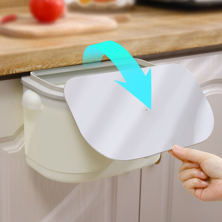Treo Thùng rác cho nhà bếp dung tích lớn nhà bếp tái chế rác giỏ gắn tường phòng tắm thùng rác gấp cho xe hơi với nắp