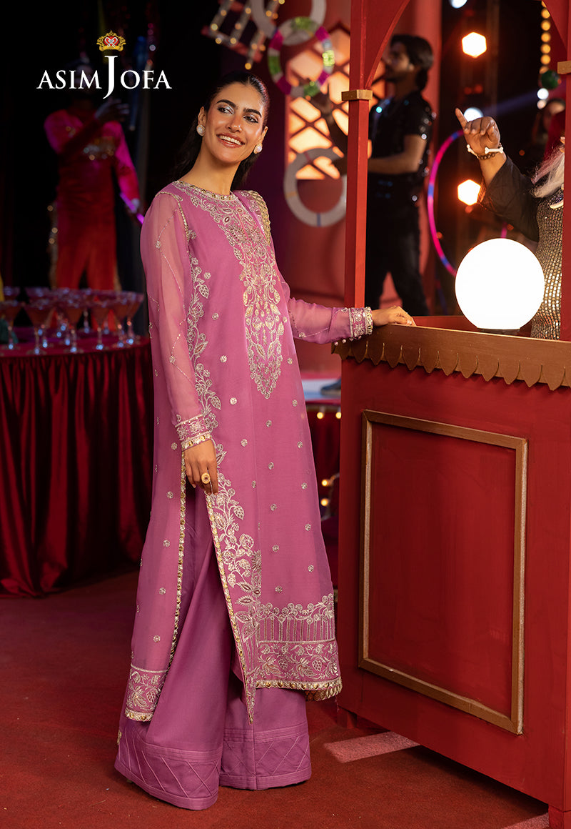 Asim Jofa Unstitched Embroidered Chiffon 3 Piece Suit For Women and Girls. 