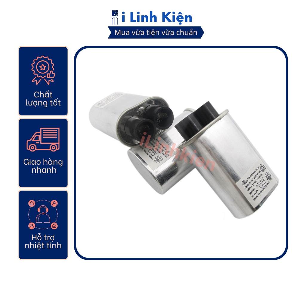 Tụ cao áp lò vi sóng 1uF 2kV chất lượng tốt.