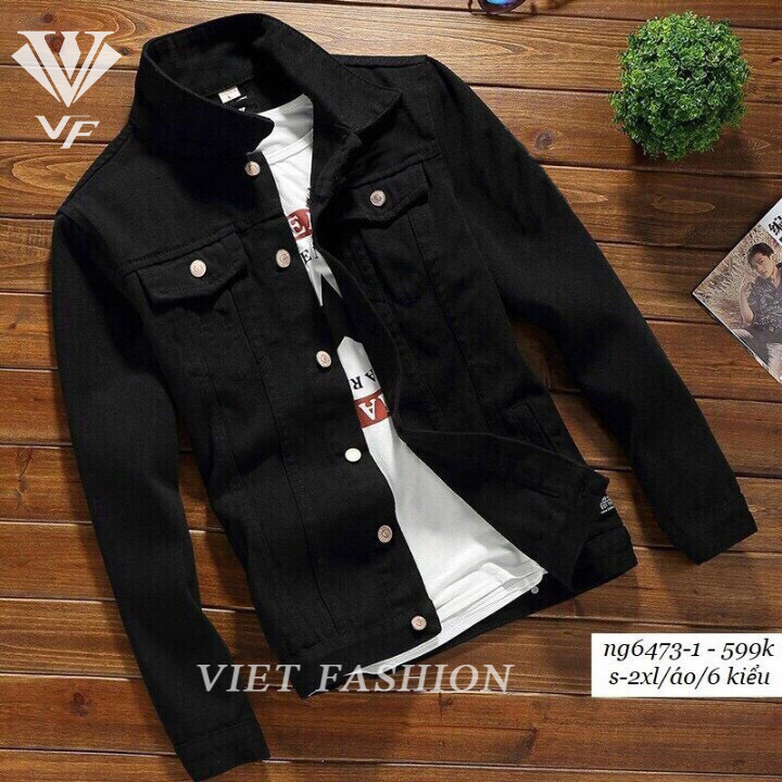 [HCM]ÁO KHOÁC JEAN NAM THỜI TRANG CHẤT LIÊU DÀY DẶN VẢI CAO CẤP ĐẸP PV 61 ĐEN - ÁO THUN TRƠN EM BÉ MUA RIÊNG