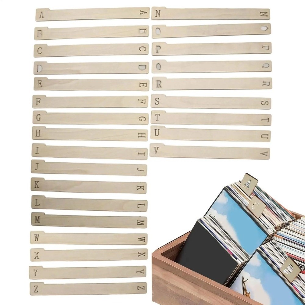 Practical Gift Wooden Vinyl Record Dividers Versatile Efficient Record ...