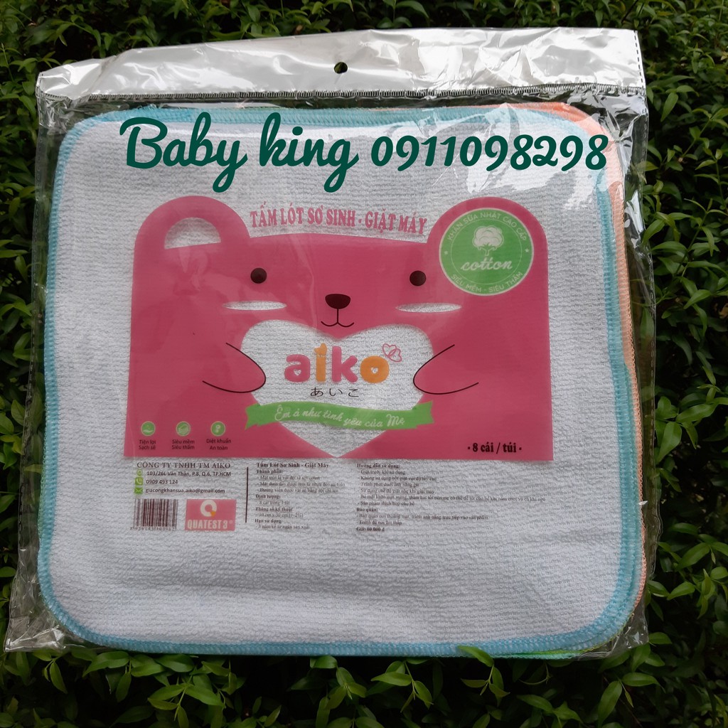 Set 8 tấm lót sơ sinh chống thấm Aiko