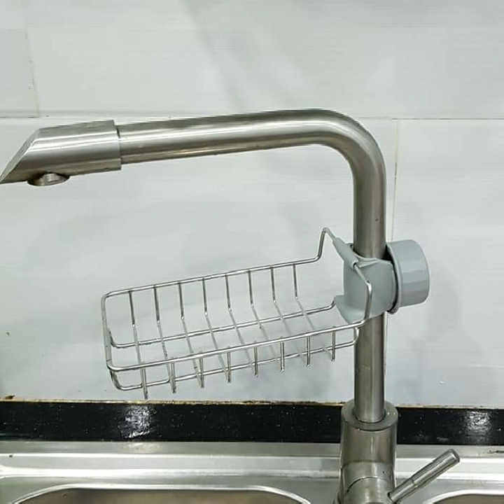 Kệ để đồ rửa chén bát Inox Gắn Vòi Nước bồn Rửa Chén