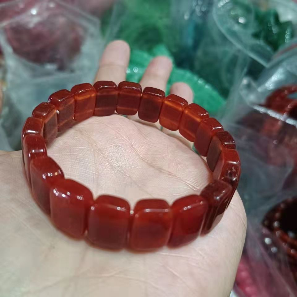 Chuỗi Hạt Đeo Tay Đá Mã Não Đỏ Tự Nhiên