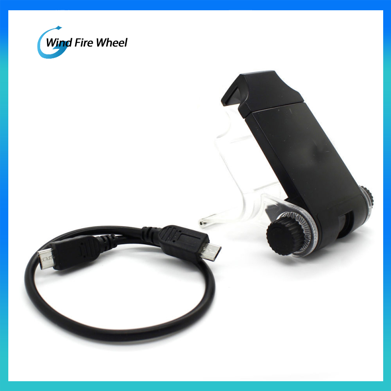 PS4 Slim Smart Handle Clip Cell Mobile Phone Clamp Holder with OTG Cable for 4 Controller Black