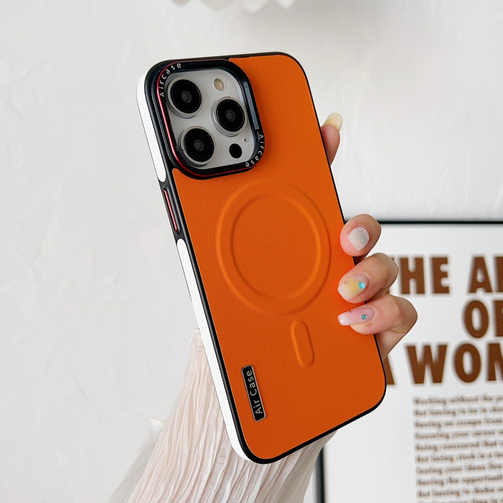 Ốp lưng cứng nam châm mờ màu đen cho iphone 12 13 14 15 pro max