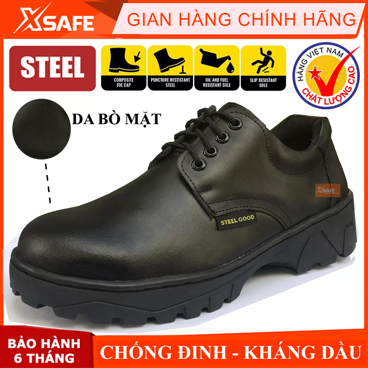 Men's steel good working safety shoes genuine cowhide leather steel toe proof nail-proof sole strap reinforced sole genuine promised
