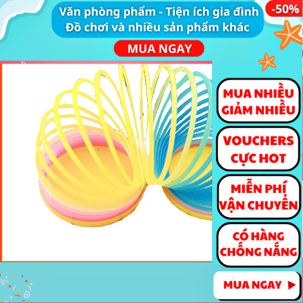Combo 4 lò xo đồ chơi cho bé loại nhỏ giá rẻ, lò xo cầu vòng, Aplusmart