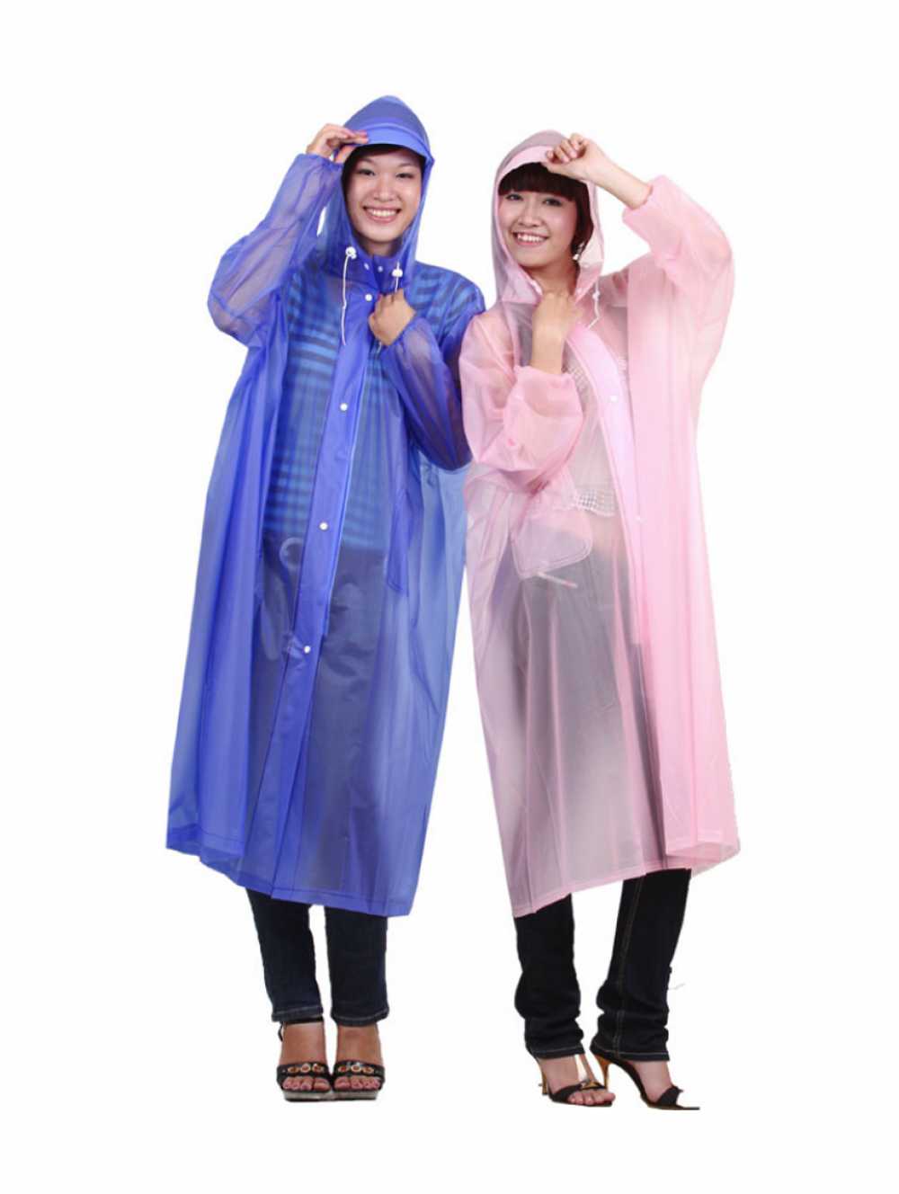 Raincoat with Zippers in Color (Random Color Delivery)