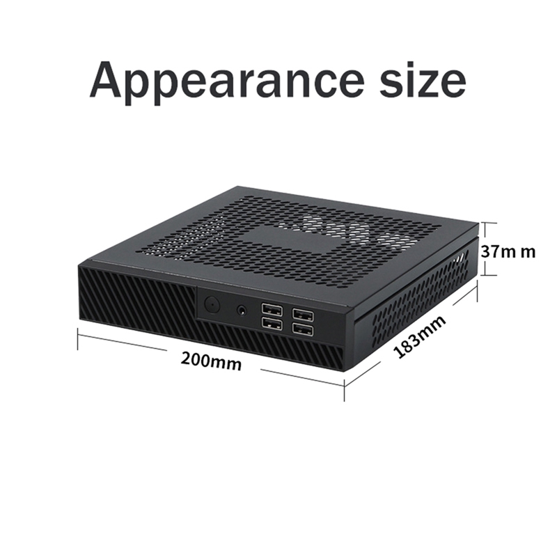 DX01 Thin Mini ITX Computer Chassis Desktop Computer Chassis USB2.0 Computer Case with Telescopic Foot