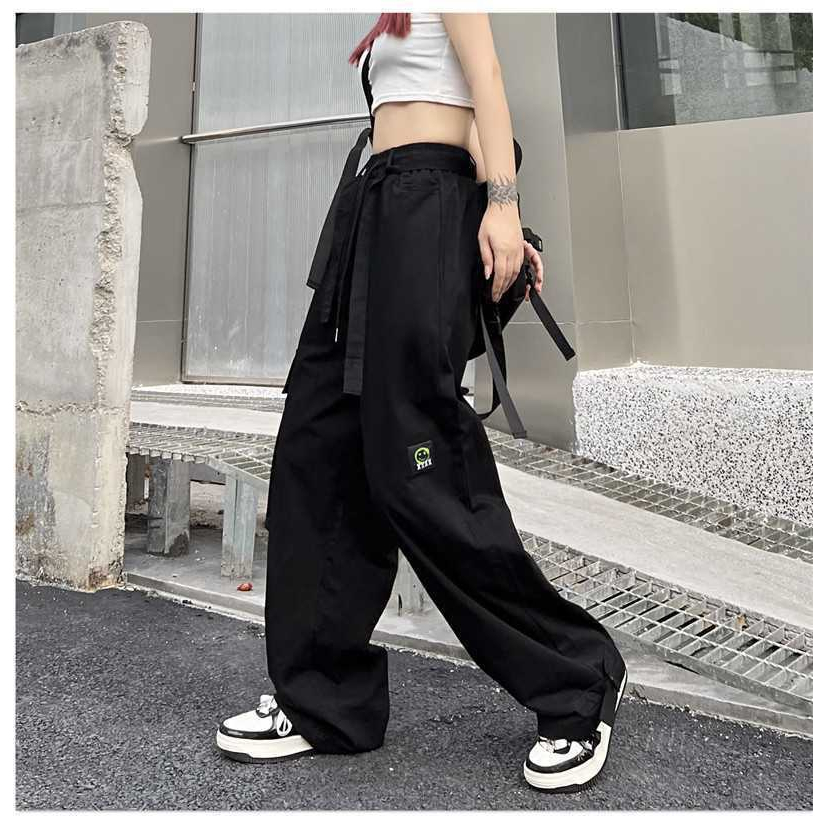 Veryin Baggy Jeans for Women High Waist Y2K Cargo Pants Boyfriend Casual  Loose Wide Leg Drawstring Pockets with Chain at Amazon Women's Jeans store