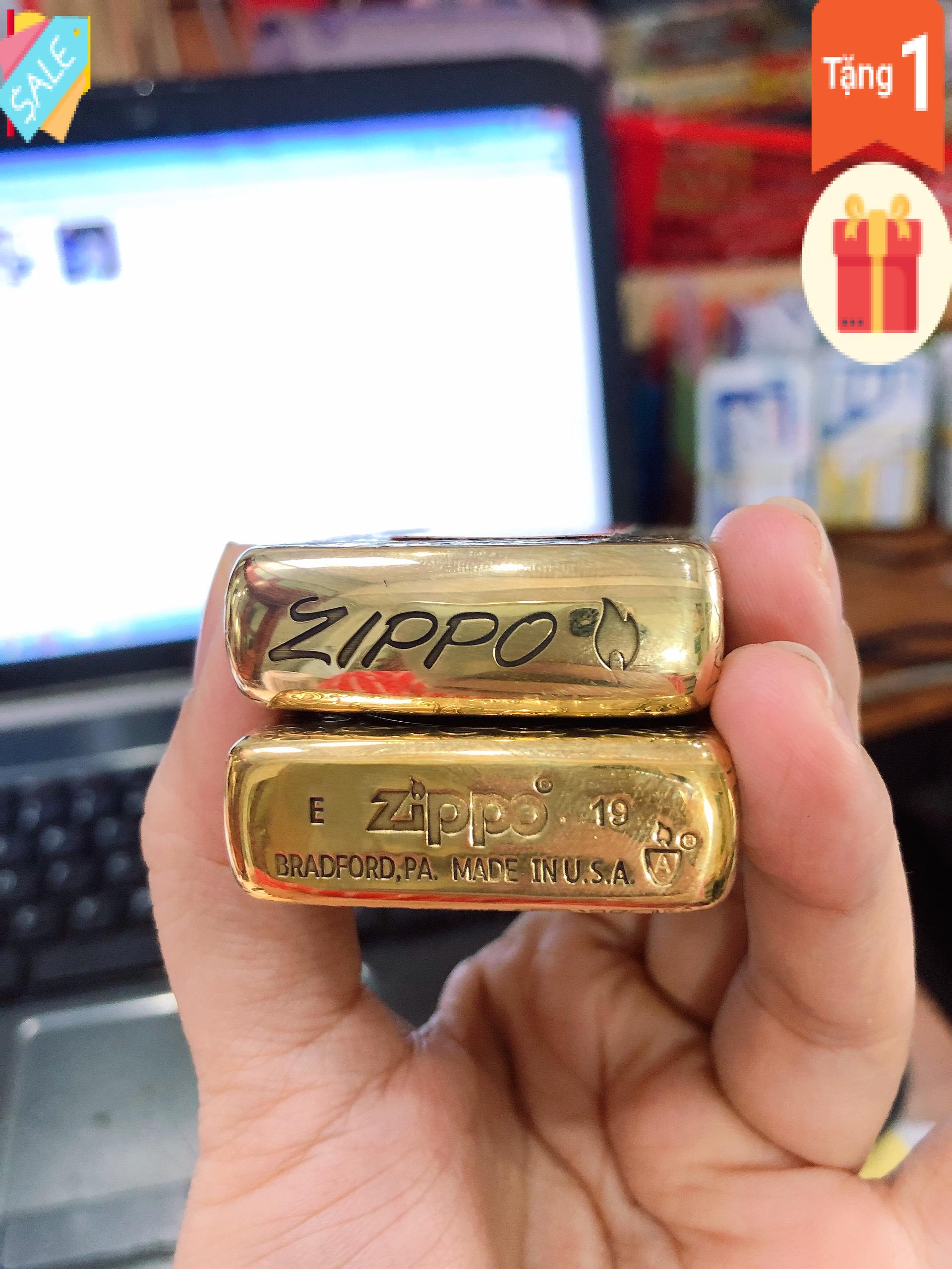 Bật Lửa Zippo Armor Vỏ Dầy, Khắc Chìm 5 Mặt Hình Bát Quái, Có tem đỏ
