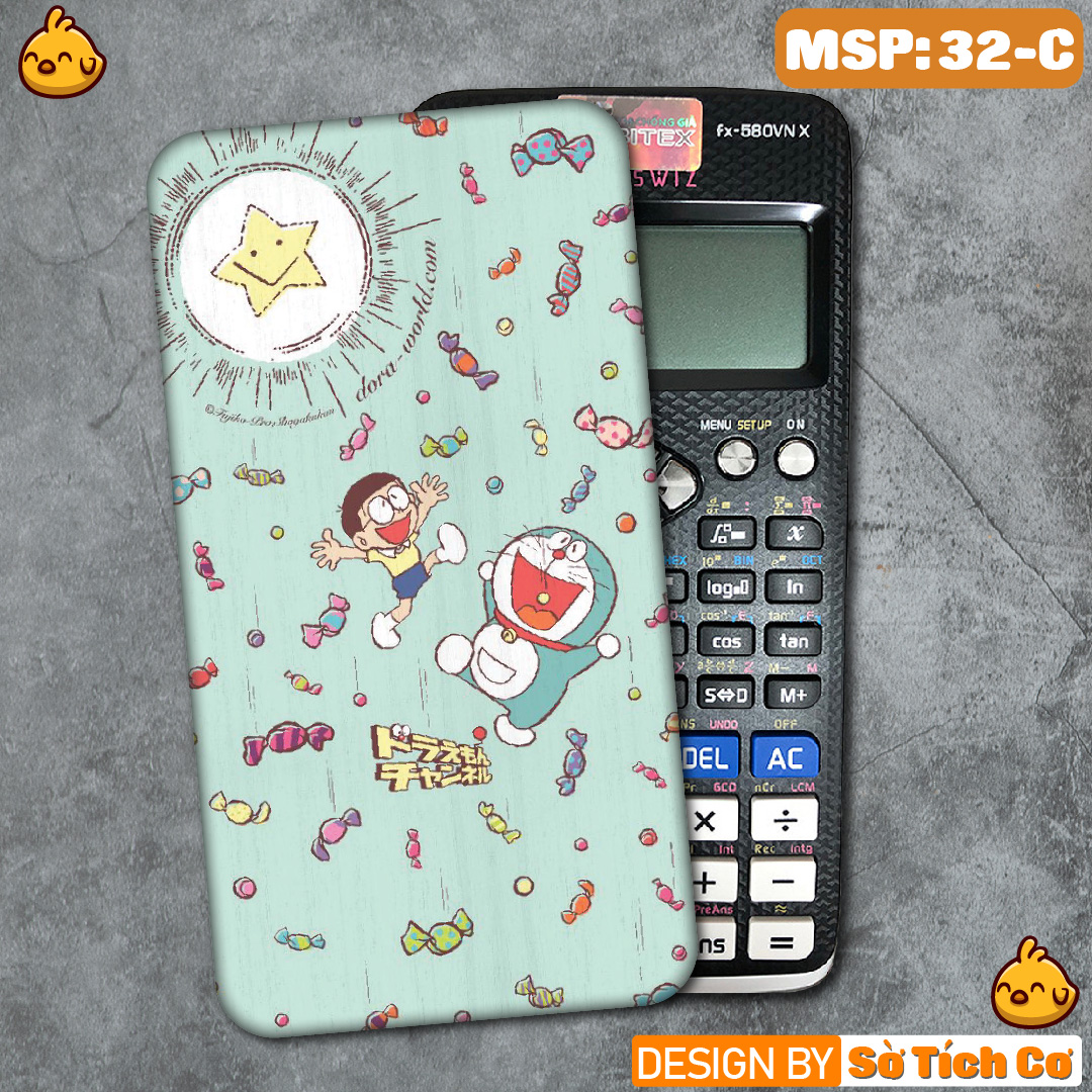 [HCM]Bộ Miếng dán Nắp + Lưng máy tính casio/vinacal FX500 FX570 FX580 FX880 - 570ES 570EX 680EX hình Đô Rê Moon MSP: MT32