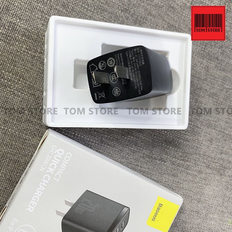 Củ sạc nhanh 20w Baseus Compact Quick Charger 2 cổng USB + USB C, 20W PD/QC 3.0 Multi Quick Charge Support, củ sạc 20w sạc nhanh cho iphone, ipad