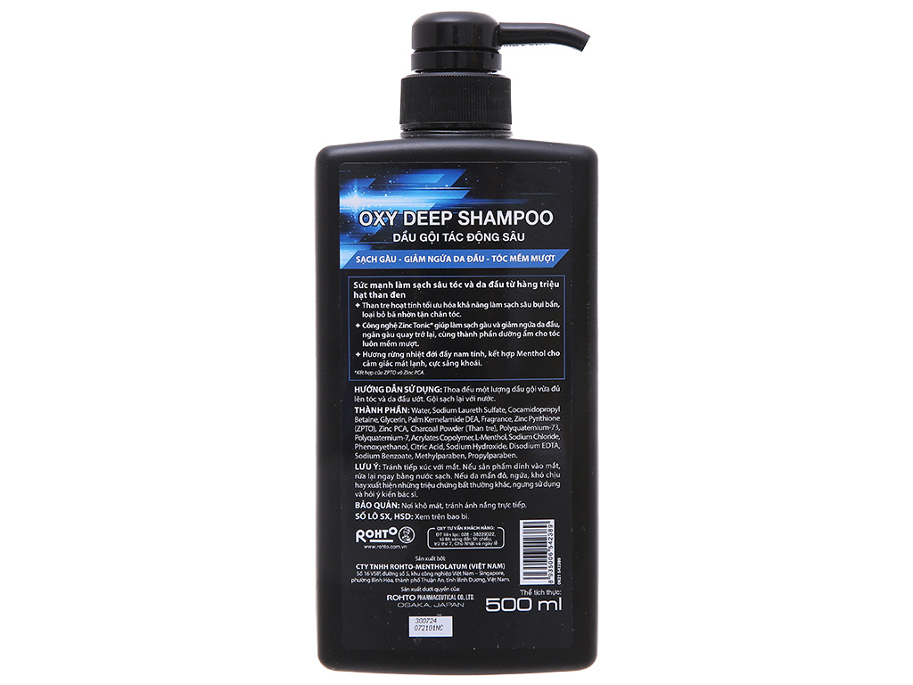 Dầu gội nam Oxy Deep Shampoo tác động sâu 500ml