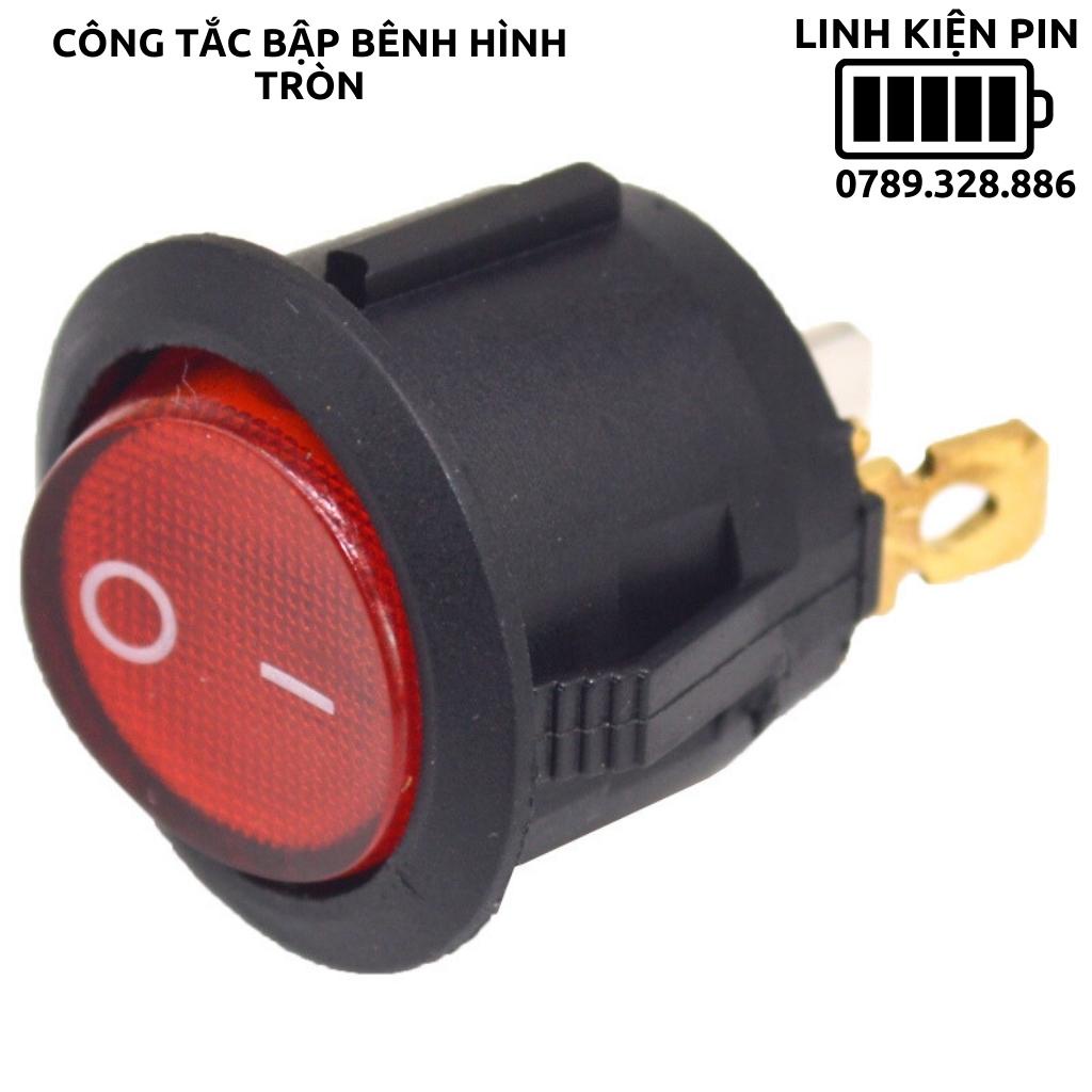Công tắc bập bênh hình tròn 220v 6a có led