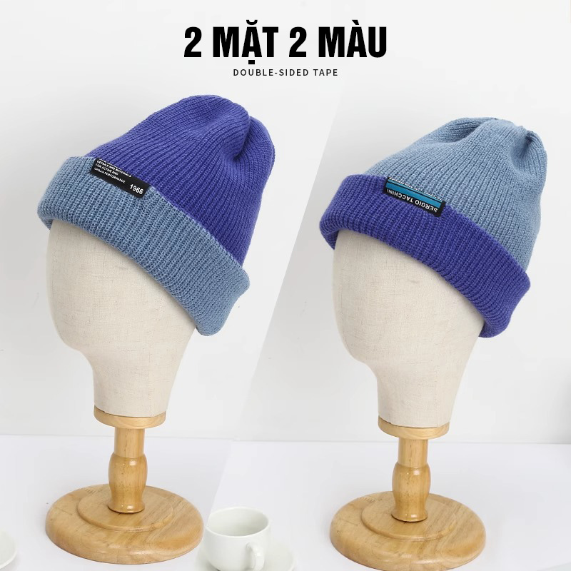 Nón Len 2 Mặt Nam Nữ 2 Kiểu Đội Dày Dặn Ấm Áp - 100style