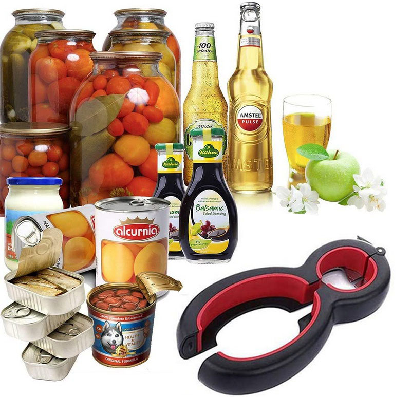Stainless Steel Manual Opener 6 in 1 lid jar opener, screw cap jar bottle opener, manual non slip, 6-in-1 multifunctional bottle opener. 