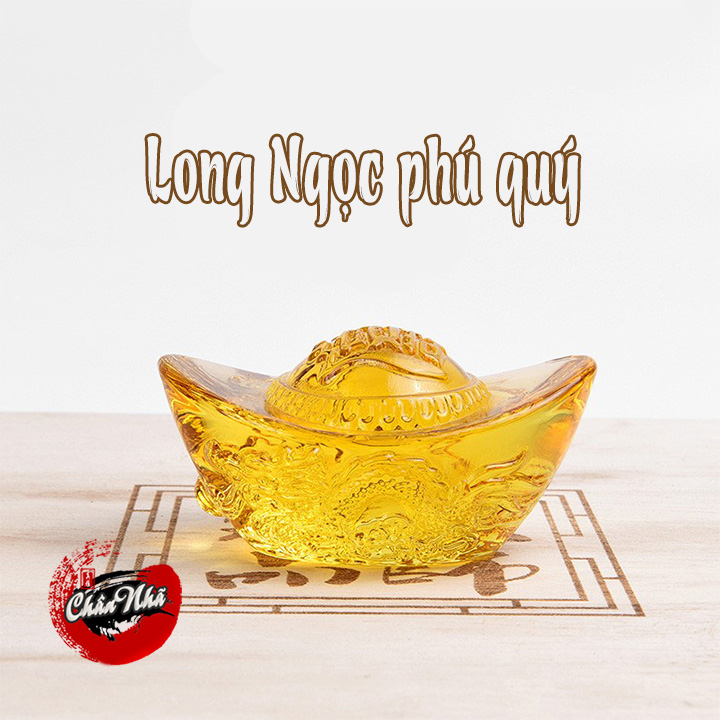 Thỏi vàng chiêu lộc chiêu tài thủy tinh 10cm