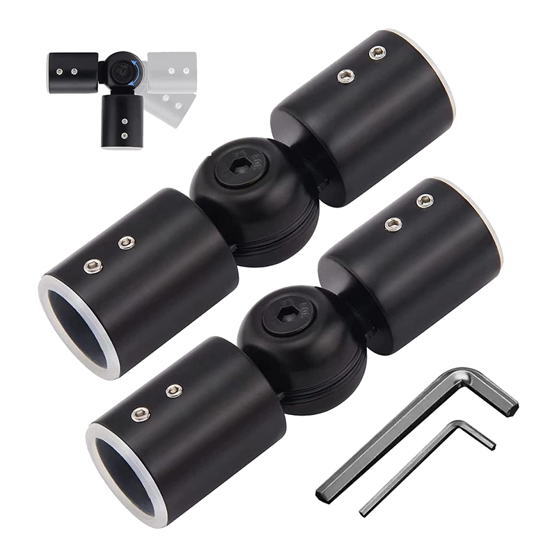 2PCS Curtain Rods Corner Connector, Adjustable Curtain Rod Corner
