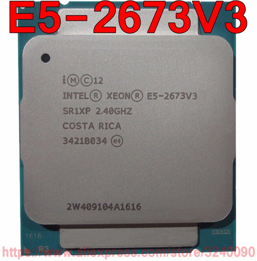 CPU Intel Xeon E5-2673 V3 (2.4GHz turbo up to 3.1GHz, 12 nhân 24 luồng, 30MB Cache, 105W) – Socket Intel LGA 2011-v3