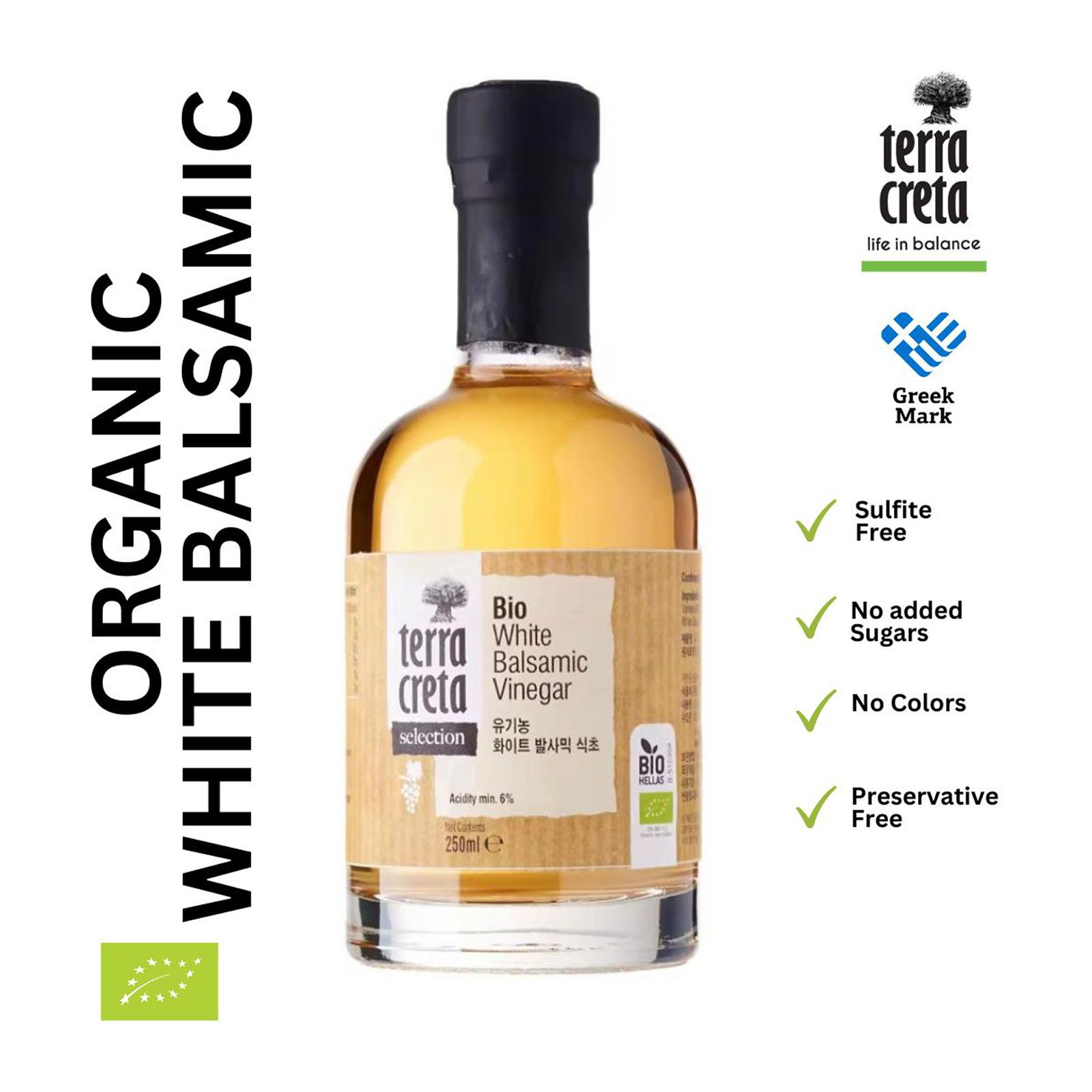 Terra Creta Selection Organic Greek White Balsamic Vinegar - By Agora  Products