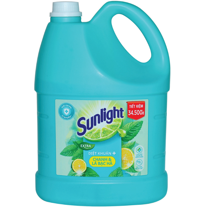 Nước Rửa Chén SUNLIGHT Diệt Khuẩn 3.6kg Can