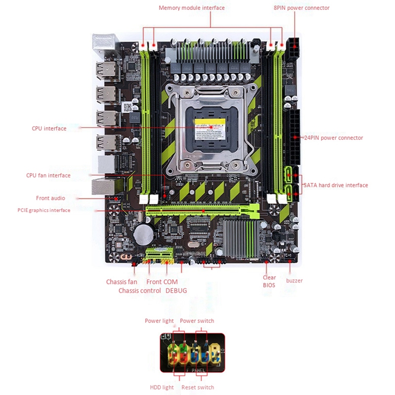 X79 X79G Motherboard Set With LGA2011 Combos Xeon E5 2620 CPU 2Pcs X 