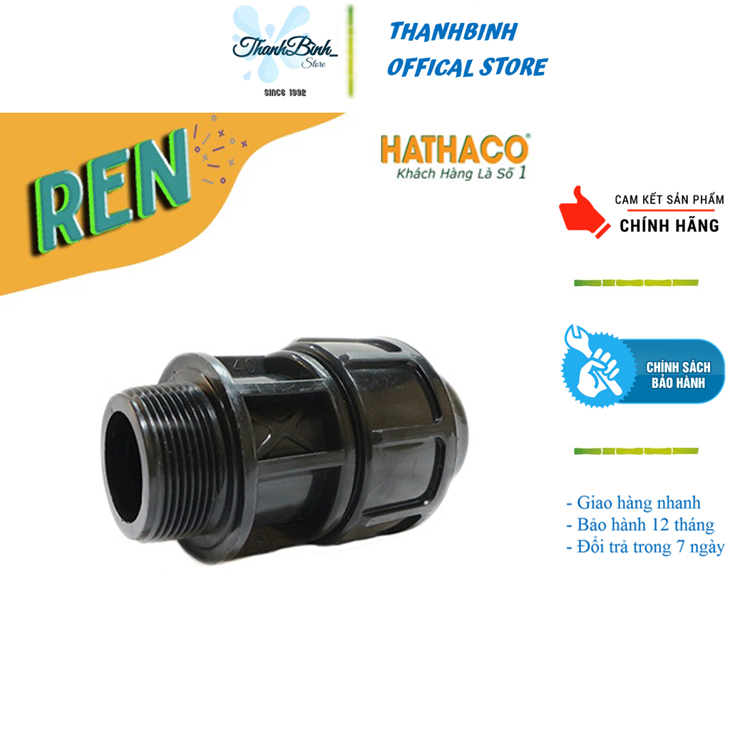 Măng sông ren ngoài đầu nối nhanh ống hdpe 20- hathaco