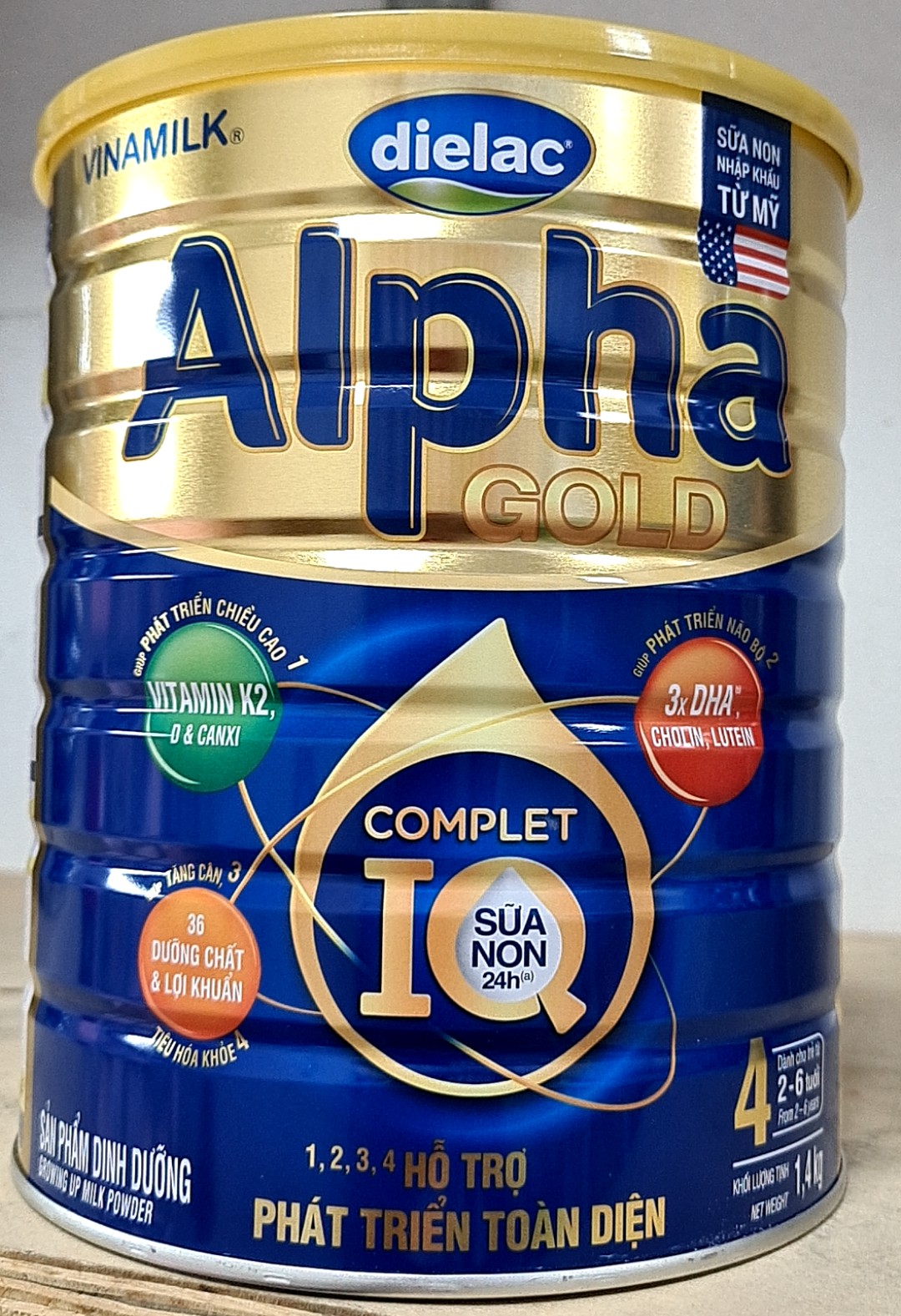 (MẪU MỚI) SỮA BỘT DIELAC ALPHA GOLD IQ 4 1,5KG (CHO TRẺ TỪ 2- 6 TUỔI)