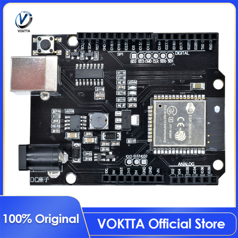 Bo Mạch Phát Triển VOKTTA ESP32 WiFi Bluetooth D1 R3 R32 CH340 4MB Flash USB-B Chính Hãng