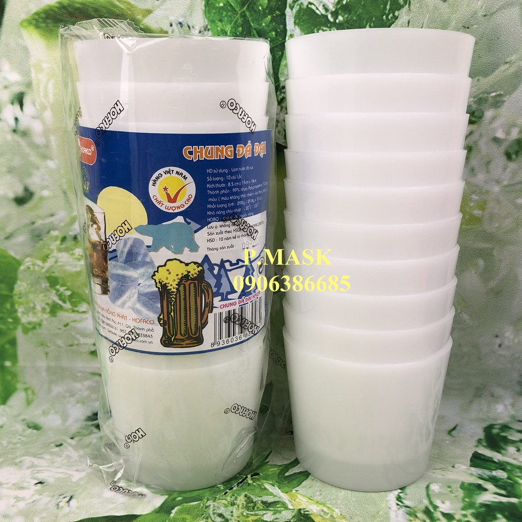 Chung đá nhựa hofaco - lốc 10 chung đá đại hpl29 - chung làm đá tiện lợi cho gia đình