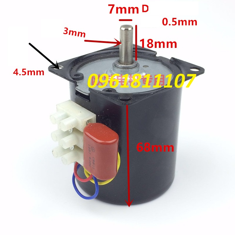 Motor giảm tốc 220v 68ktyz 28w , động cơ giảm tốc lò quay, motor quay vịt
